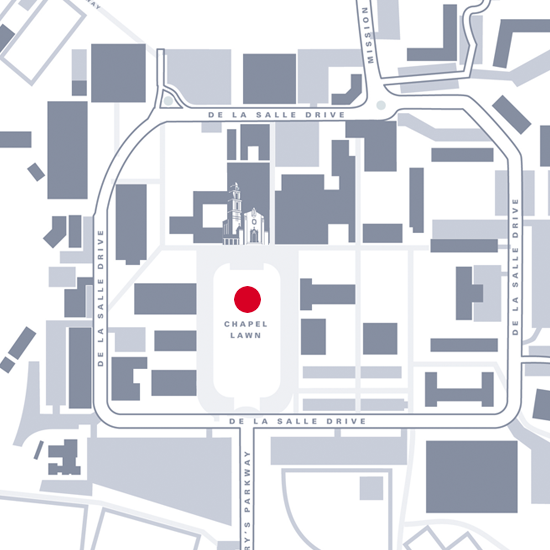 Graphic map showing location of Chapel Lawn