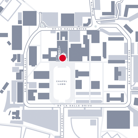 Graphic map showing location of the chapel