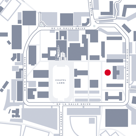 Graphic map showing location of de la salle lawn